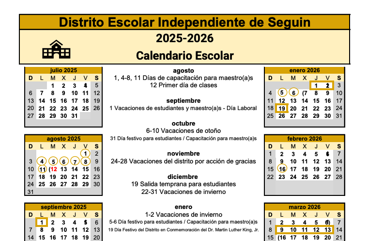Spanish Calendar